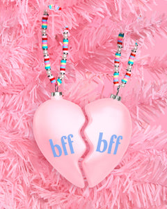 BFF Ornament - 2 piece split heart ornament