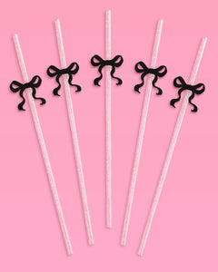 Little Black Bow Straws - 12 reusable straws