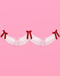 Bow Bliss Banner - layered fringe + velvet bows