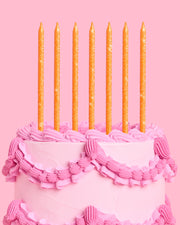 Orange Glitter Candles - 10 glitter candles