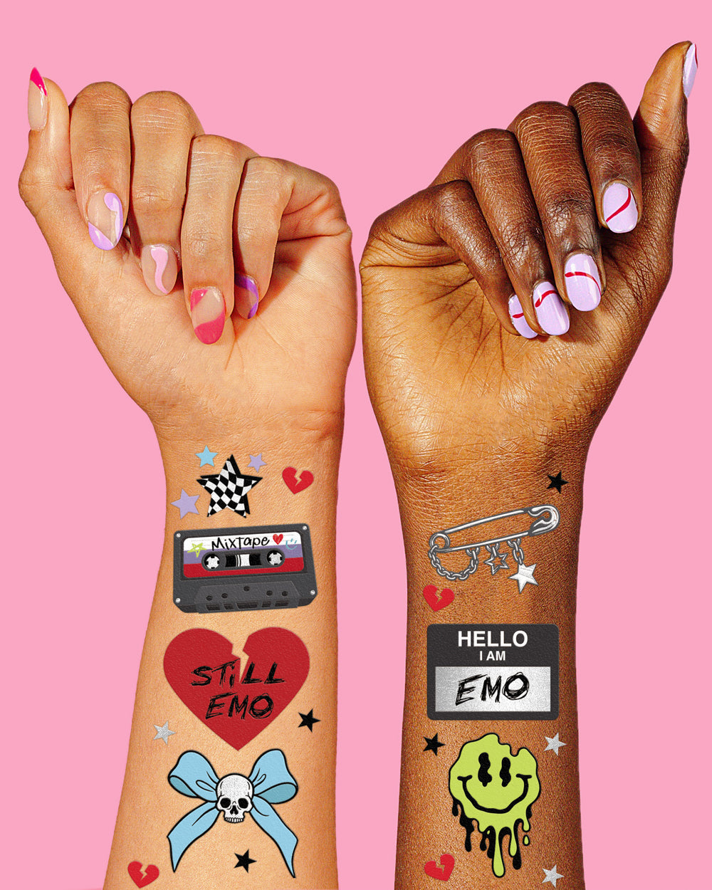 Emo Tattoos - 54 foil temporary tattoos