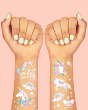 Unicorn Tats - 52 foil temporary tattoos