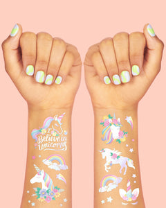 Unicorn Tats - 52 foil temporary tattoos