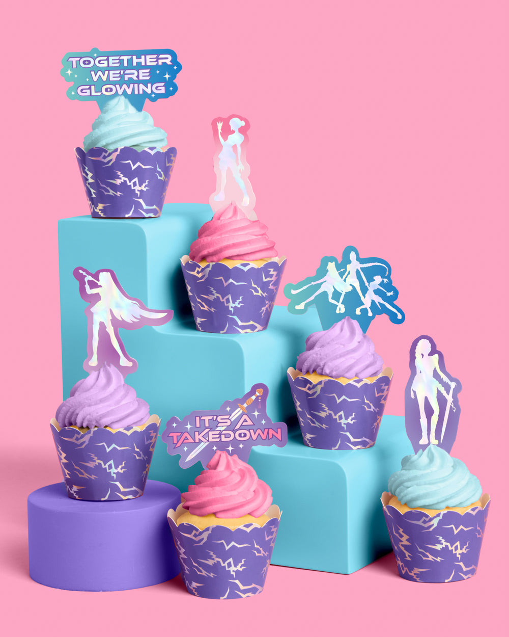 Takedown Cupcake Toppers - 24 pc set
