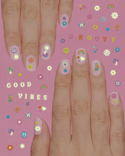 Groovy Glow Nail Stickers - 692 glow in dark stickers