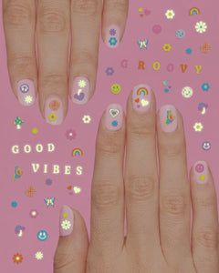 Groovy Glow Nail Stickers - 692 glow in dark stickers