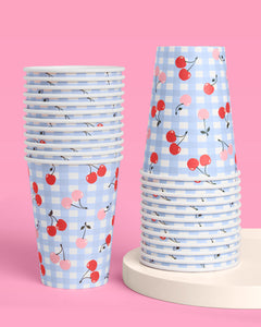 Cherry Tableware Bundle - paper plates, cups + napkins