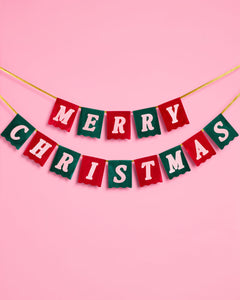 Merry Christmas Banner - velvet flag banner