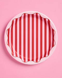 Candy Stripe Plates - 10 paper plates, 9in