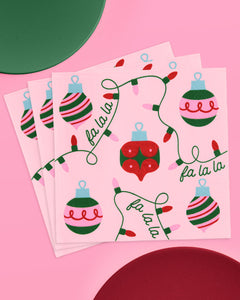 Deck the Halls Napkins - 25 square napkins