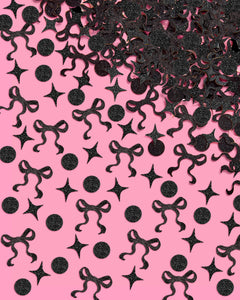 Little Black Bow Confetti - 200 pc glitter confetti