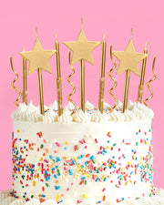 Make a Wish Gold Candles -  14 gold glitter candles