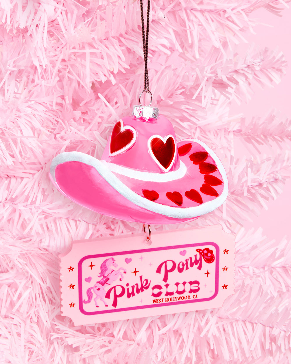 Pink Pony Club Ornament - glass ornament