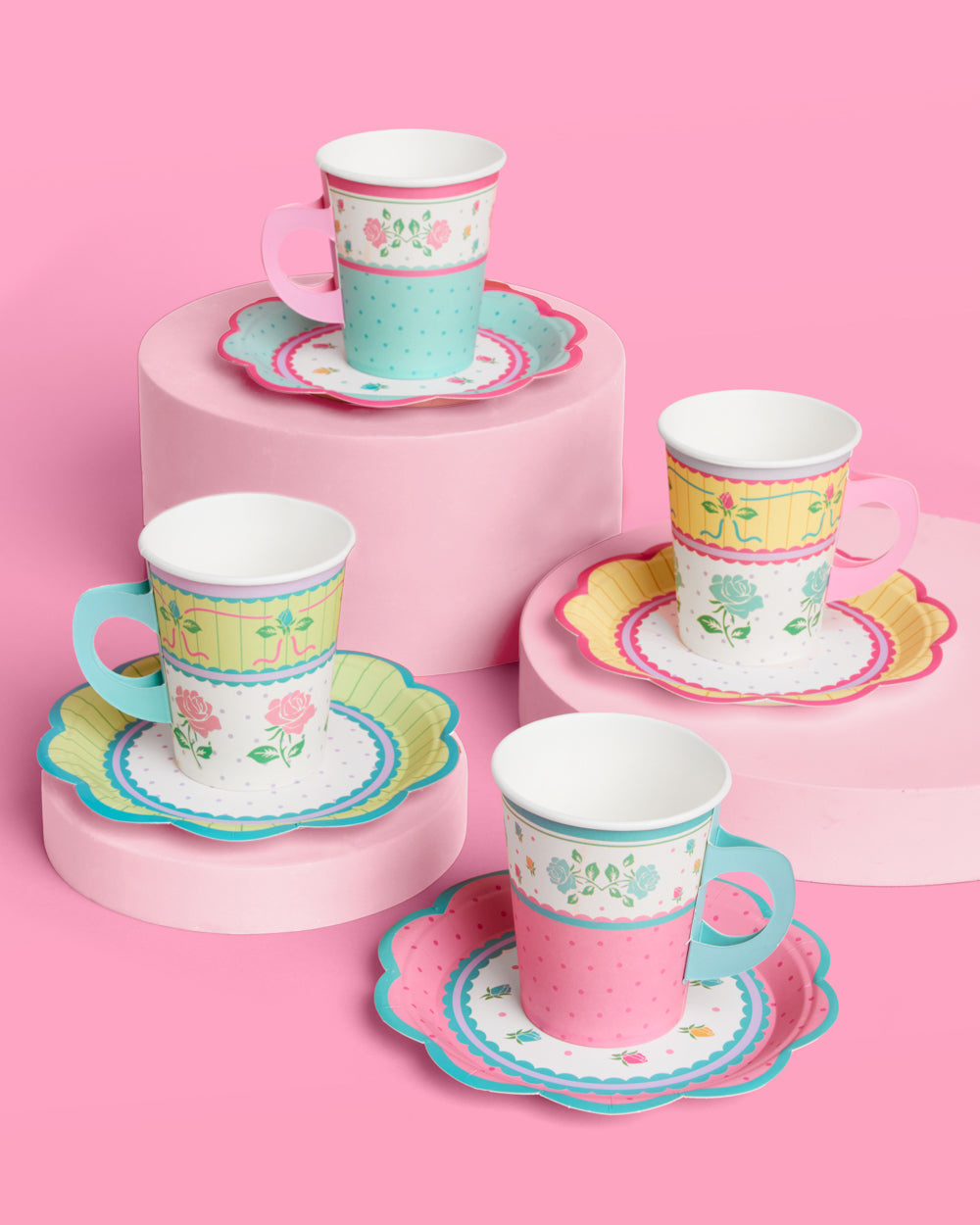 Tea Party Cups + Saucers - 32 pc drinkware set