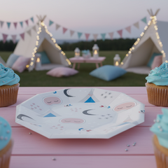 Glamping Sleepover Small Plates 7" (Set of 8) – Slumber Party Supplies