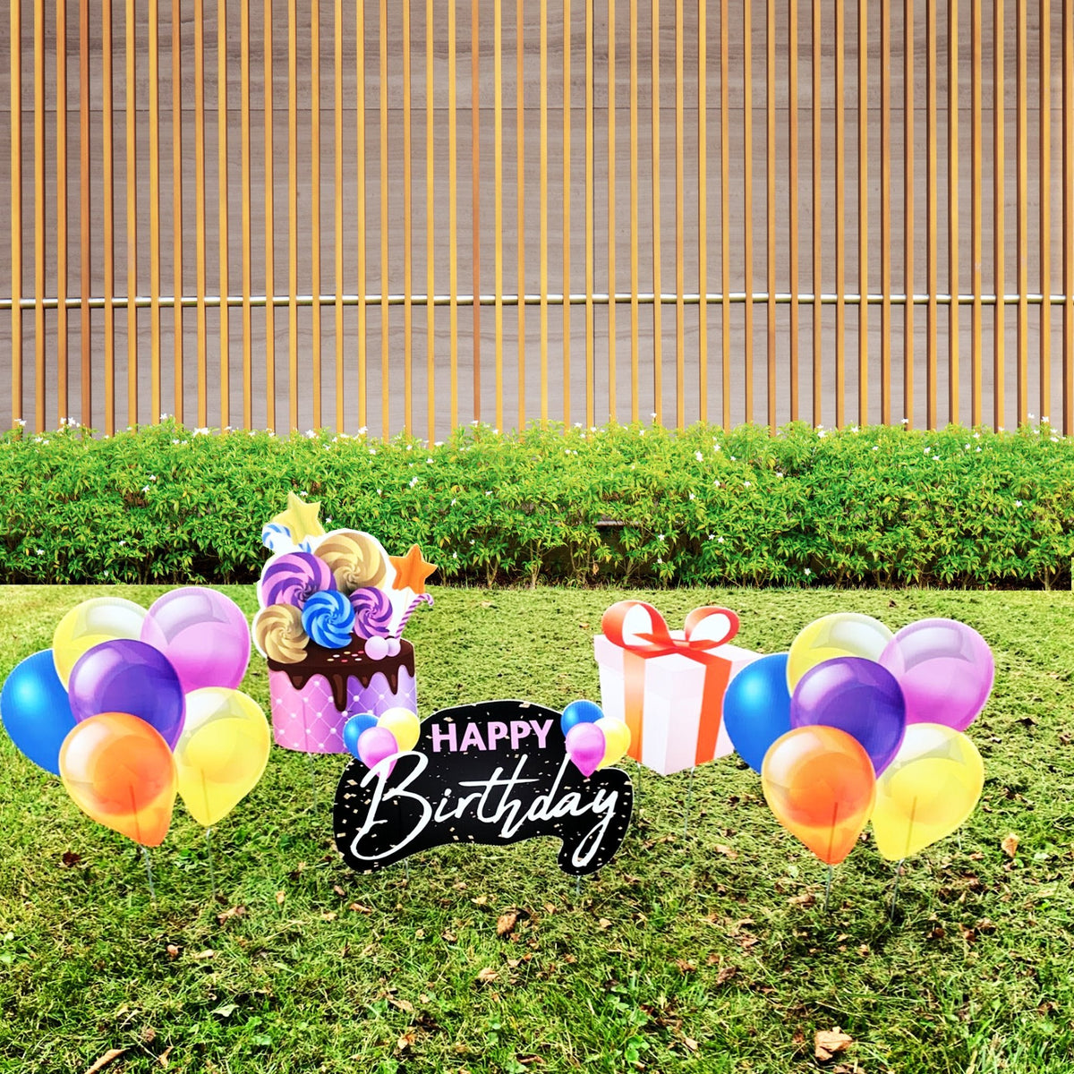 Small Happy Birthday Yard Card 5 Pc Set