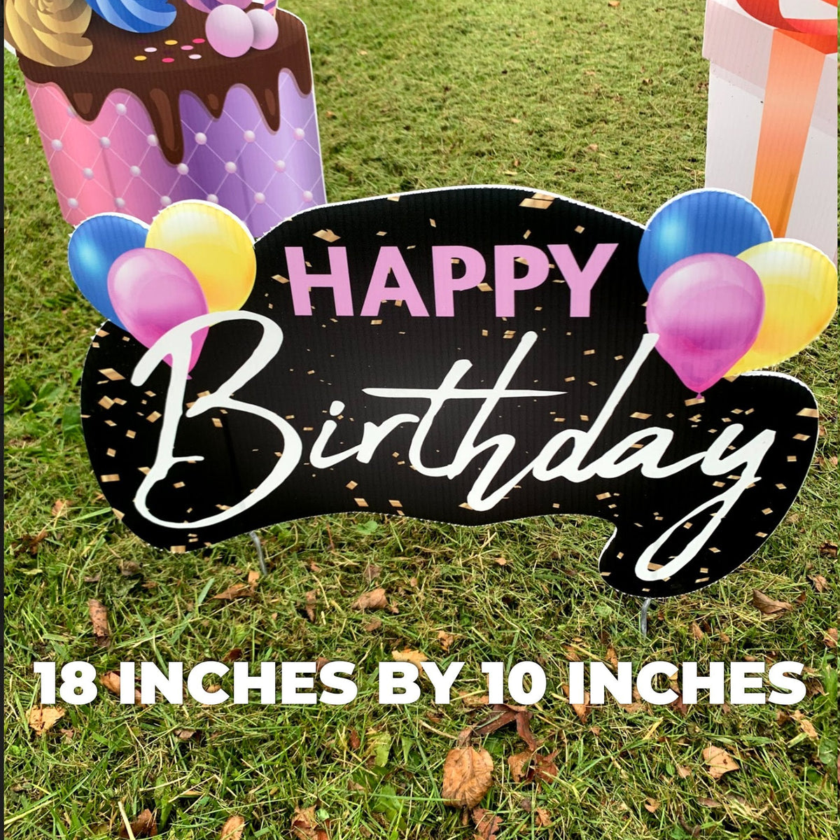 Small Happy Birthday Yard Card 5 Pc Set