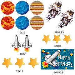 Space Themed Birthday Yard Cards 17 piece set
