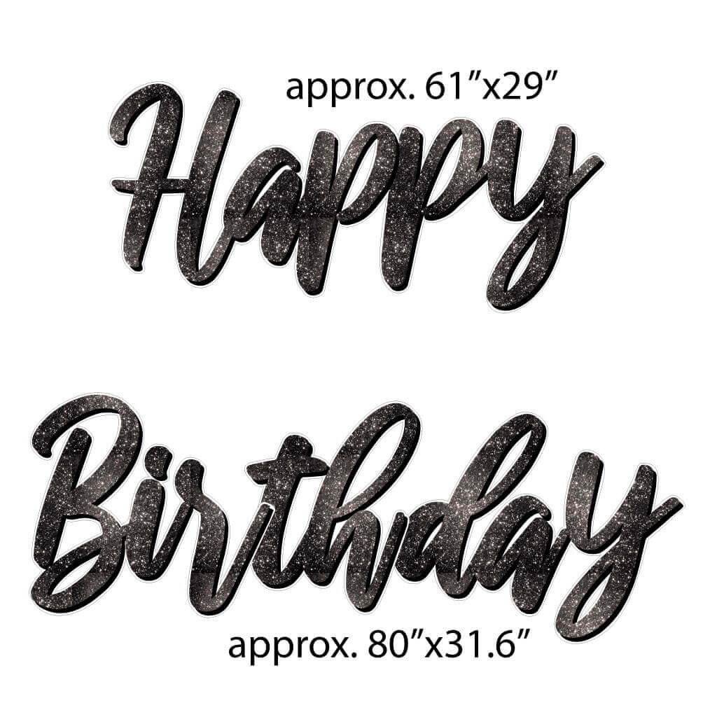 Sparkle Cursive Happy Birthday Quick Set Yard Card - 5 pc set