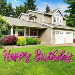 Sparkle Cursive Happy Birthday Quick Set Yard Card - 5 pc set
