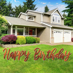 Sparkle Cursive Happy Birthday Quick Set Yard Card - 5 pc set