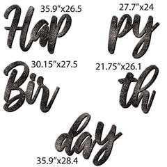 Sparkle Cursive Happy Birthday Quick Set Yard Card - 5 pc set