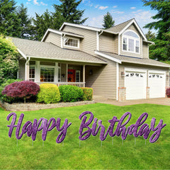 Sparkle Cursive Happy Birthday Quick Set Yard Card - 5 pc set