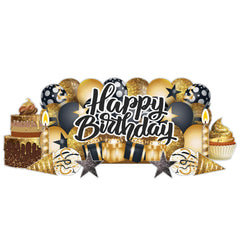 Sparkle Happy Birthday Oversized EZ Yard Card Sign Display - 9 pc set