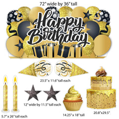 Sparkle Happy Birthday Oversized EZ Yard Card Sign Display - 9 pc set