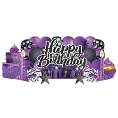 Sparkle Happy Birthday Oversized EZ Yard Card Sign Display - 9 pc set