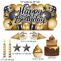 Sparkle Happy Birthday Oversized EZ Yard Card Sign Display - 9 pc set