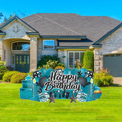 Sparkle Happy Birthday Oversized EZ Yard Card Sign Display - 9 pc set
