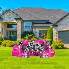 Sparkle Happy Birthday Oversized EZ Yard Card Sign Display - 9 pc set