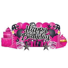 Sparkle Happy Birthday Oversized EZ Yard Card Sign Display - 9 pc set