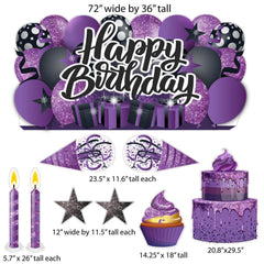 Sparkle Happy Birthday Oversized EZ Yard Card Sign Display - 9 pc set