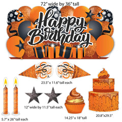 Sparkle Happy Birthday Oversized EZ Yard Card Sign Display - 9 pc set