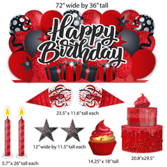 Sparkle Happy Birthday Oversized EZ Yard Card Sign Display - 9 pc set