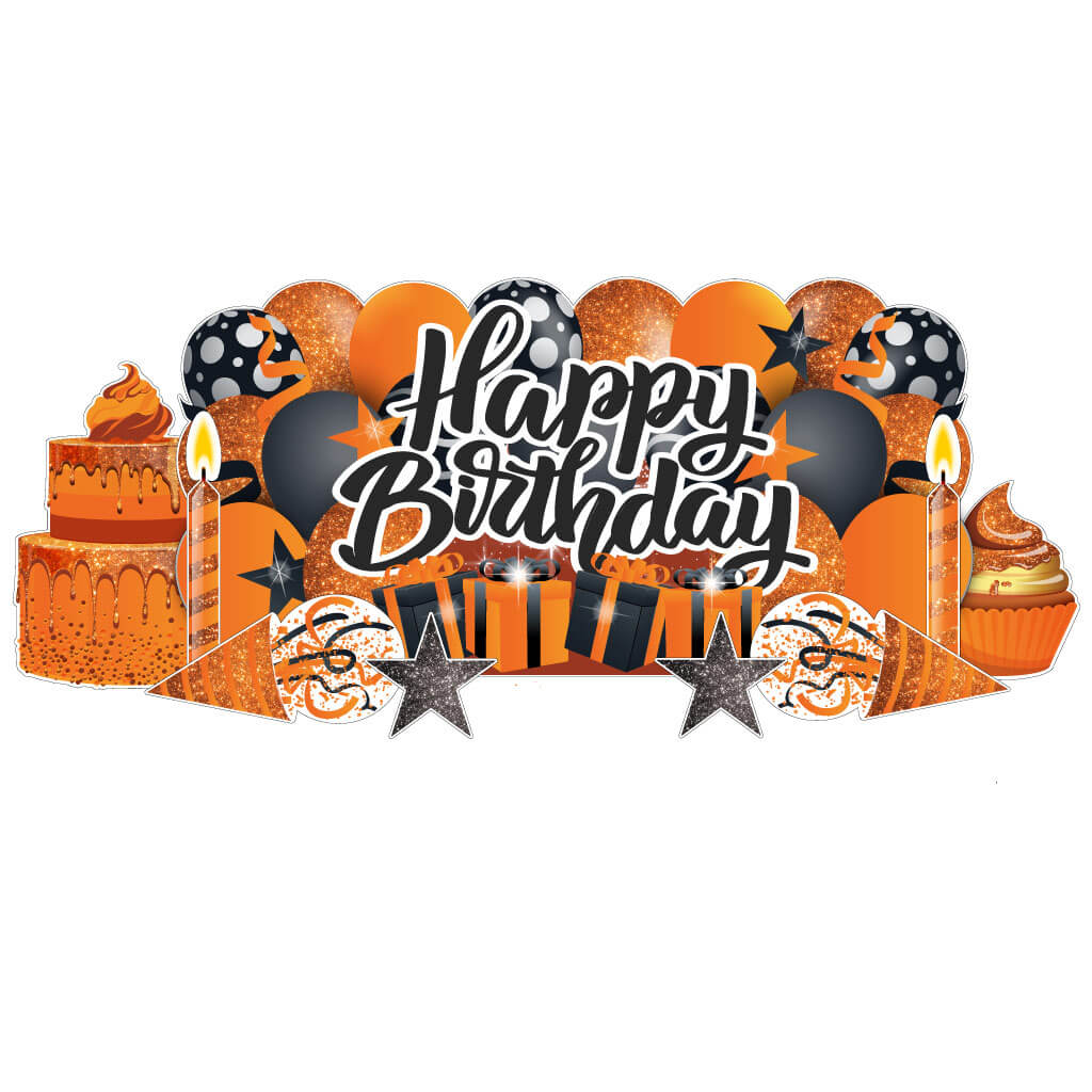 Sparkle Happy Birthday Oversized EZ Yard Card Sign Display - 9 pc set
