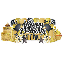 Sparkle Happy Birthday Oversized EZ Yard Card Sign Display - 9 pc set