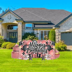 Sparkle Happy Birthday Oversized EZ Yard Card Sign Display - 9 pc set