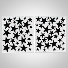 Stars Reusable Wall Decal - Black (66 Pcs)