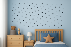 Stars Reusable Wall Decal - Black (66 Pcs)