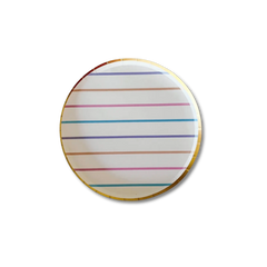 Pastel Striped Birthday Party Dessert Plates –  (8pcs)