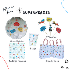 Superhero Birthday Party Supplies Kit – Boys Party | Plates, Cups, Napkins | Party in a Box