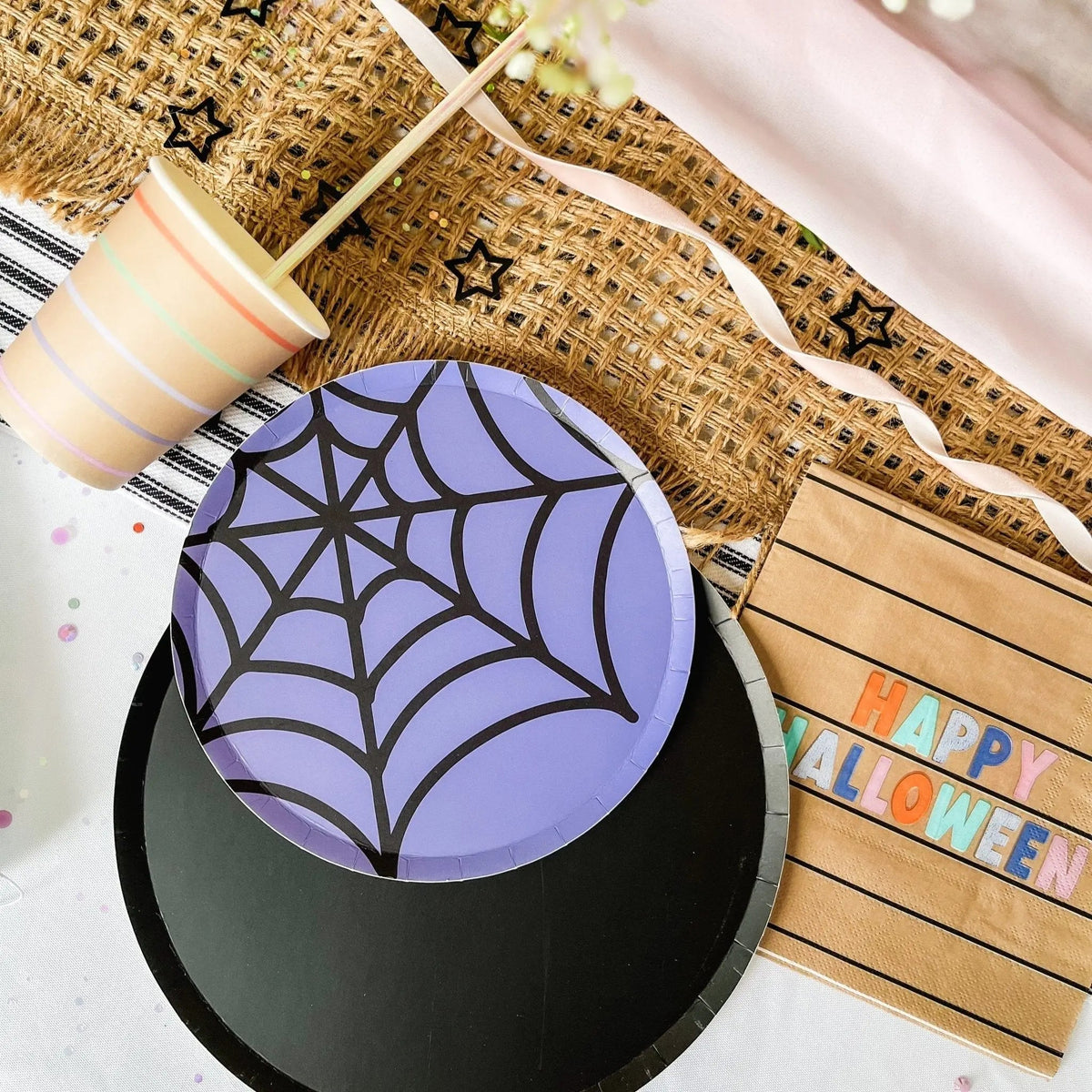 Large Striped Halloween Paper Napkins (16pcs)