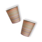 Tan Striped Cups (8pcs)