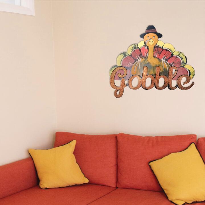 Thanksgiving Gobble Hand-painted Wall Decor