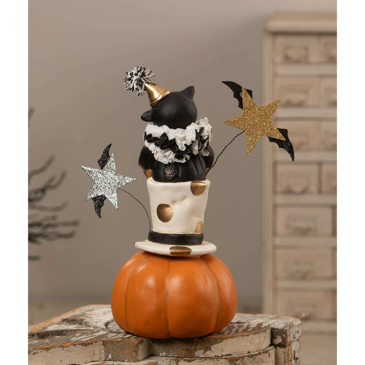Top Hat Jack with Cat Halloween Decor by Bethany Lowe Designs