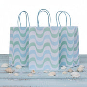 Blue & Mint Sea Waves Party Favor Bags (Set of 8)
