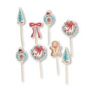 Vintage Christmas Cupcake Toppers (8pcs)
